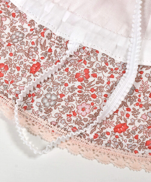 Tartine et Chocolat（タルティーヌエショコラ）の「【日本製】【お揃い】リバティ(Katie&Millie)タナローンリボン付きハットベビー（ハット・キッズ・ブルー系その他/ピンク系その他・L/M）」の7枚目の写真