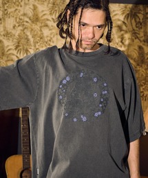 ADAMPATEK/flower anarchy short sleeve pigment/フラワーアナーキープリントピグメントTシャツ