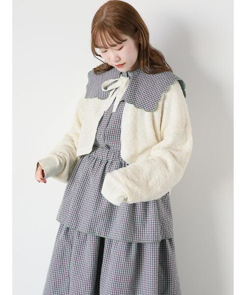 ehka sopo（エヘカソポ）の「リボンヤーンボレロ（カーディガン/ボレロ・レディース・サックスブルー/オフホワイト/オレンジ・F）」の14枚目の写真