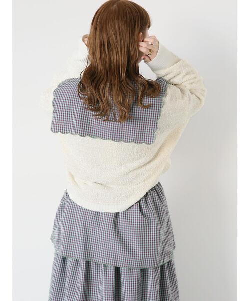 ehka sopo（エヘカソポ）の「リボンヤーンボレロ（カーディガン/ボレロ・レディース・サックスブルー/オフホワイト/オレンジ・F）」の15枚目の写真