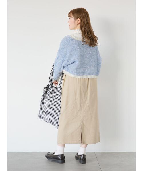 ehka sopo（エヘカソポ）の「リボンヤーンボレロ（カーディガン/ボレロ・レディース・サックスブルー/オフホワイト/オレンジ・F）」の18枚目の写真