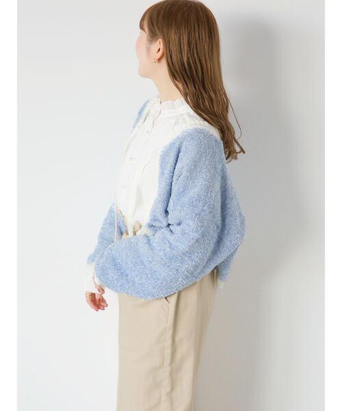 ehka sopo（エヘカソポ）の「リボンヤーンボレロ（カーディガン/ボレロ・レディース・サックスブルー/オフホワイト/オレンジ・F）」の21枚目の写真