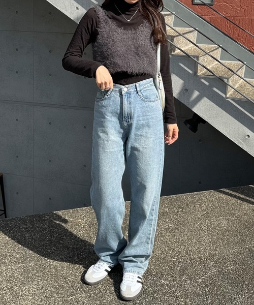 LE MORE(リモア)の「フェザーニットビスチェ(ベスト・レディース・チャコール/アイボリー・FREE)」の9枚目の写真