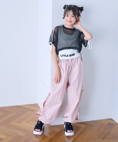 BISKEE（ビスキー）の「サイドリボン カーゴパンツ(140㎝～160㎝)（カーゴパンツ・キッズ・ブラック/ピンク/オフホワイト/グレー/サックスブルー/ベージュ・150cm/140cm/160cm/130cm）」の15枚目の写真