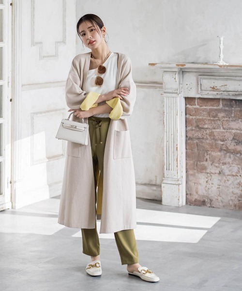 VICKY（ビッキー）の「【春アウター】Wフェイスニットコート《手洗い可能》（ノーカラーコート・レディース・グレー系その他/ベージュ系その他・M）」の15枚目の写真