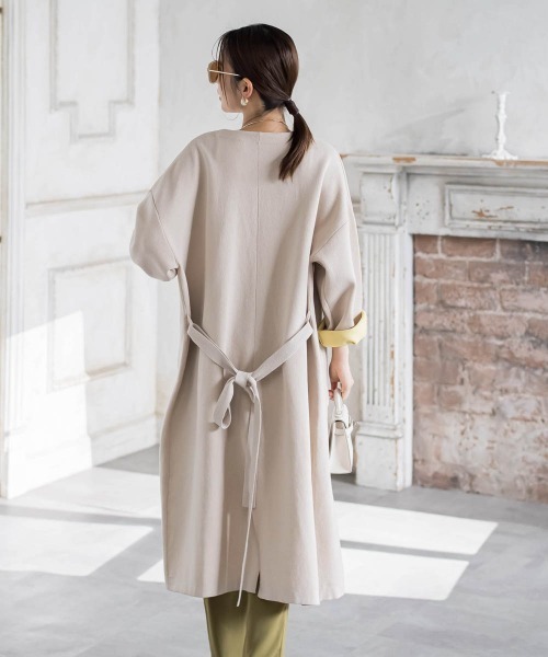 VICKY（ビッキー）の「【春アウター】Wフェイスニットコート《手洗い可能》（ノーカラーコート・レディース・グレー系その他/ベージュ系その他・M）」の18枚目の写真