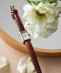 MATOW（マトウ）の「「MATOW/マトウ」Tsuki コレクション 朧月 -おぼろづき- スクエア ローズゴールド レザー/アラビック BRレザー（アナログ腕時計）」