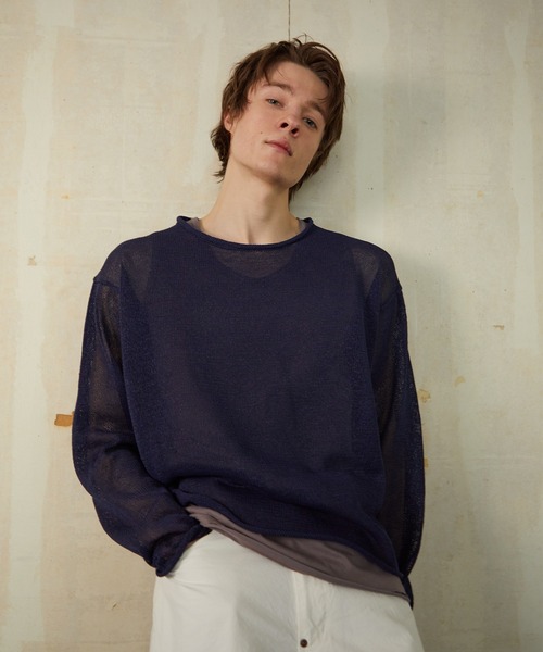 NUMBER (N)INE/ナンバーナイン PAPER YARN SEE THROUGH KNIT PULLOVER