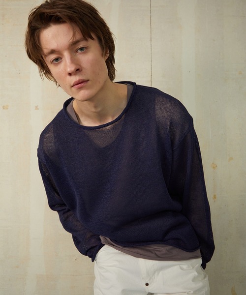 NUMBER (N)INE/ナンバーナイン PAPER YARN SEE THROUGH KNIT PULLOVER