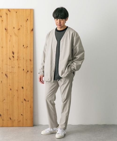 URBAN RESEARCH DOORS　パンツスーツ　ノーカラージャケット　麻 URBAN RESEARCH DOORS パンツスーツ ノーカラージャケット 麻