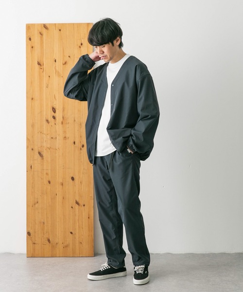 archi（アーキ）　ノーカラージャケット any SiS｜リップルボーダーストレッチ ノーカラージャケット