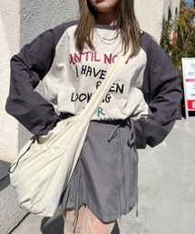 【低身長用サイズあり】配色ラグランロンT