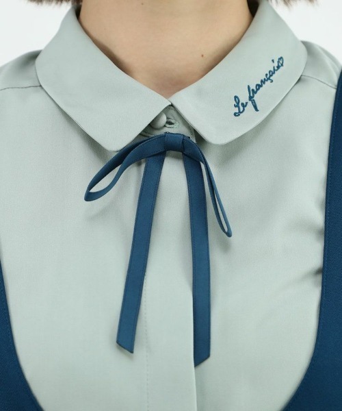 F i.n.t(フィント)の「【新色追加】リボンタイ付きロゴ刺繍衿ブラウス/fint(シャツ/ブラウス・レディース・ミント/オフホワイト/ライトグレー・FREE)」の17枚目の写真