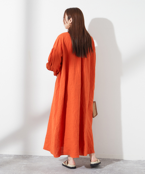 【ジャーナルスタンダード】ワンピース ロング 麻 リネン オレン JOURNAL STANDARD（ジャーナルスタンダード）の「リネンブレンド