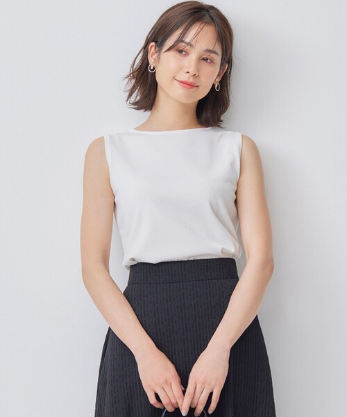 組曲(クミキョク)の「【WEB限定カラーあり】ニットタンクトップ(タンクトップ・レディース・アイボリー系/ネイビー系/黄緑系9/ブラウン系・F)」の3枚目の写真