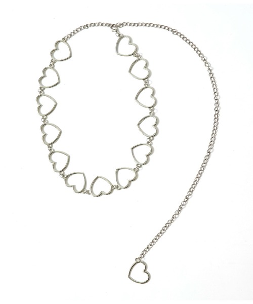 ANAP GiRL(アナップガール)の「ハートチェーンベルト(ベルト・キッズ・シルバー・FREE)」の3枚目の写真