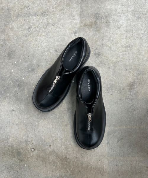 WHO'S WHO gallery（フーズフーギャラリー）の「ファスナープラットフォームシューズ（スニーカー・レディース・ブラック/オフホワイト/シルバー・MEDIUM/LARGE）」の10枚目の写真