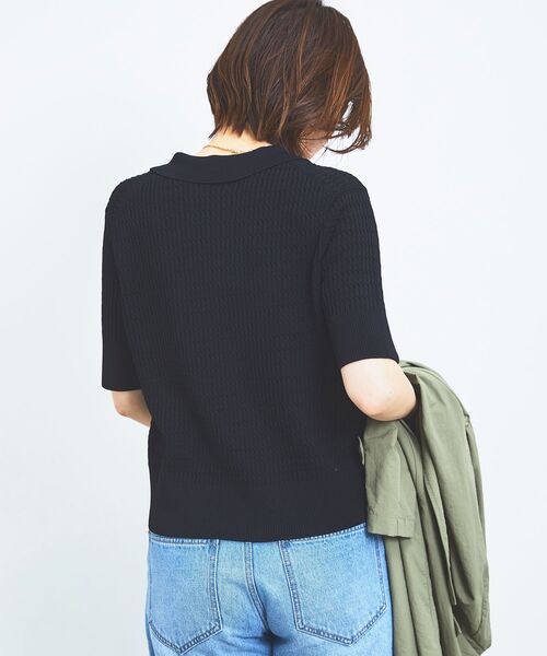 le.coeur blanc（ルクールブラン）の「柄アミエリツキニットカーディガン（カーディガン/ボレロ・レディース・オフホワイト/ブラック・38）」の17枚目の写真