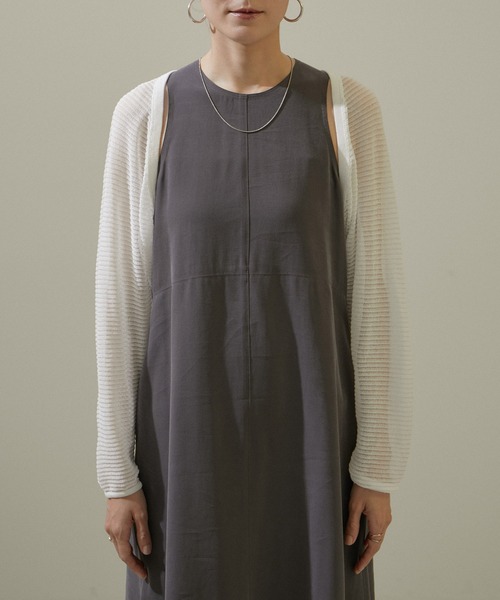 SALON adam et rope'（サロン アダム エ ロペ）の「シアーメッシュボレロ【洗える】（カーディガン/ボレロ・レディース・チャコールグレー/オフホワイト・FREE）」の12枚目の写真