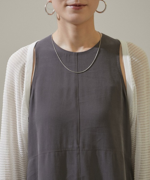 SALON adam et rope'（サロン アダム エ ロペ）の「シアーメッシュボレロ【洗える】（カーディガン/ボレロ・レディース・チャコールグレー/オフホワイト・FREE）」の15枚目の写真