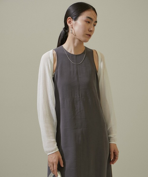 SALON adam et rope'（サロン アダム エ ロペ）の「シアーメッシュボレロ【洗える】（カーディガン/ボレロ・レディース・チャコールグレー/オフホワイト・FREE）」の21枚目の写真