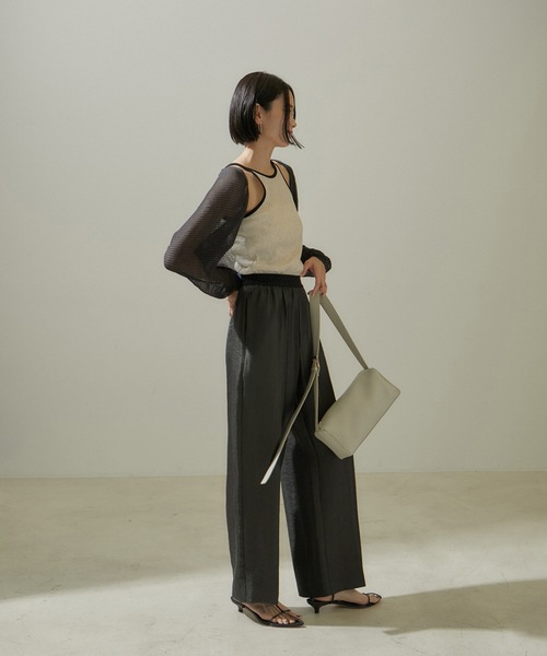 SALON adam et rope'（サロン アダム エ ロペ）の「シアーメッシュボレロ【洗える】（カーディガン/ボレロ・レディース・チャコールグレー/オフホワイト・FREE）」の22枚目の写真