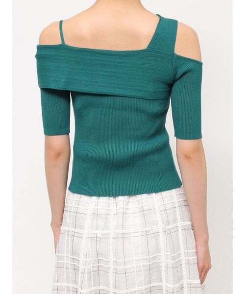 MERCURYDUO（マーキュリーデュオ）の「アシンメトリーワンショルニット（ニット/セーター・レディース・グリーン/パープル/ブラウン/オフホワイト/ブラック・FREE）」の11枚目の写真