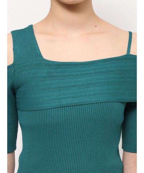 MERCURYDUO（マーキュリーデュオ）の「アシンメトリーワンショルニット（ニット/セーター・レディース・グリーン/パープル/ブラウン/オフホワイト/ブラック・FREE）」の12枚目の写真