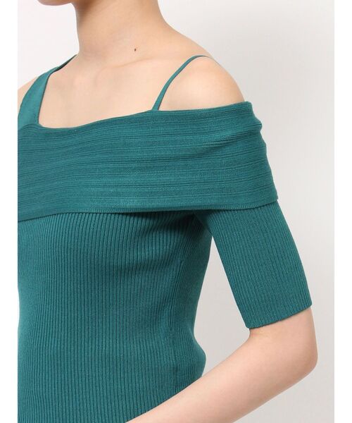 MERCURYDUO（マーキュリーデュオ）の「アシンメトリーワンショルニット（ニット/セーター・レディース・グリーン/パープル/ブラウン/オフホワイト/ブラック・FREE）」の13枚目の写真