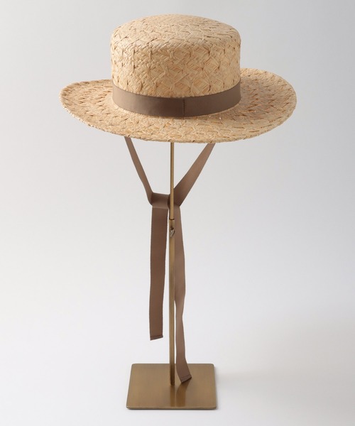 Jines(ジネス)の「リボン付きストローハット(ハット・レディース・ベージュ/ブラック・フリー)」の6枚目の写真