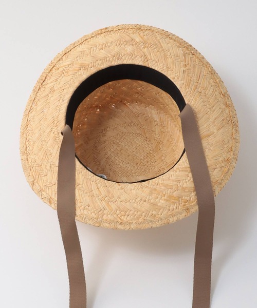 Jines(ジネス)の「リボン付きストローハット(ハット・レディース・ベージュ/ブラック・フリー)」の7枚目の写真