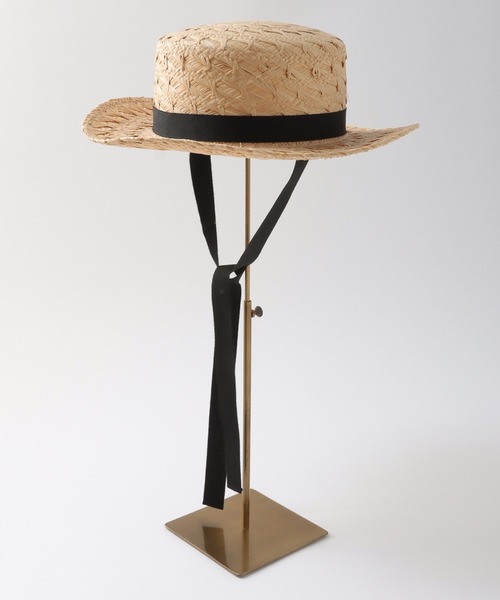 Jines(ジネス)の「リボン付きストローハット(ハット・レディース・ベージュ/ブラック・フリー)」の10枚目の写真