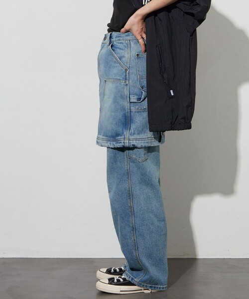 FREAK'S STORE(フリークスストア)の「NAUTICA/ノーティカ クラッシュドミニスカート/デニムミニスカート(デニムスカート・レディース・ベージュ/ネイビー・ONE SIZE)」の4枚目の写真