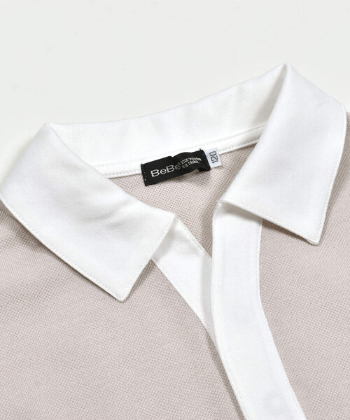 BeBe（ベベ）の「スキッパーカラーカノコ半袖ポロシャツ(100~140cm)（ポロシャツ・キッズ・ブルー/ベージュ・110cm/100cm/120cm/130cm/140cm）」の19枚目の写真
