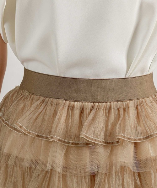 DAY CLOSET（デイ クローゼット）の「レディース ティアードフリルロングスカート（スカート・レディース・ピンク/アイボリー/ブラウン/ブラック/ベージュ・FREE）」の15枚目の写真