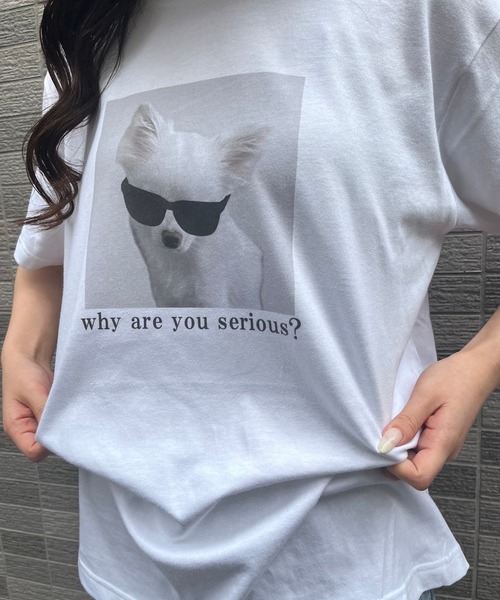 fiere（フィエール）の「子犬プリント半袖Tシャツ（Tシャツ/カットソー・レディース・ホワイト・L/M/S/XL）」の7枚目の写真