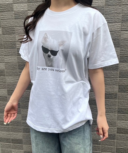 fiere（フィエール）の「子犬プリント半袖Tシャツ（Tシャツ/カットソー・レディース・ホワイト・L/M/S/XL）」の8枚目の写真