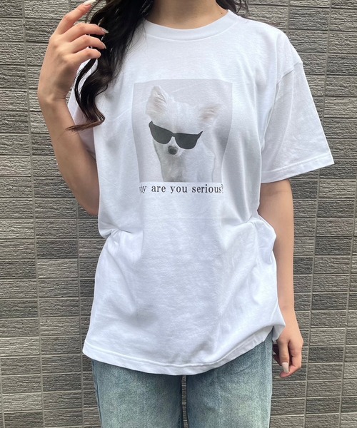 fiere（フィエール）の「子犬プリント半袖Tシャツ（Tシャツ/カットソー・レディース・ホワイト・L/M/S/XL）」の9枚目の写真