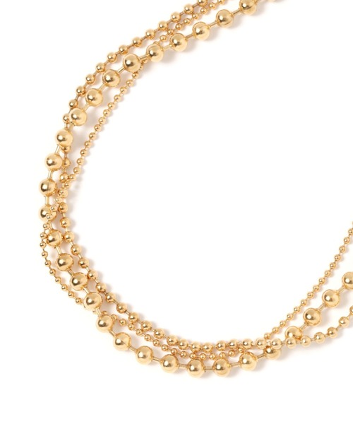 BAYFLOW（ベイフロー）の「ステンレス 3連ボールチェーンネックレス（ネックレス・レディース・シルバー/ゴールド・FREE）」の4枚目の写真