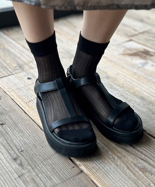 Kotoe（コトエ）の「シースルー ソックス レディース 靴下（ソックス/靴下・レディース・グレー/カーキ/ブラック/パープル・FREE）」の11枚目の写真