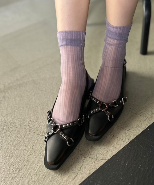 Kotoe（コトエ）の「シースルー ソックス レディース 靴下（ソックス/靴下・レディース・グレー/カーキ/ブラック/パープル・FREE）」の7枚目の写真