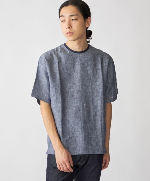 SHIPS（シップス）の「SHIPS: Herdmans リネン 2WAY プルオーバー Tシャツ（Tシャツ/カットソー・メンズ・ネイビー/コバルトブルー/ホワイト/カーキ・SMALL/MEDIUM/LARGE/X-LARGE）」の4枚目の写真
