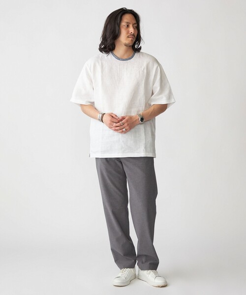 SHIPS（シップス）の「SHIPS: Herdmans リネン 2WAY プルオーバー Tシャツ（Tシャツ/カットソー・メンズ・ネイビー/コバルトブルー/ホワイト/カーキ・SMALL/MEDIUM/LARGE/X-LARGE）」の19枚目の写真