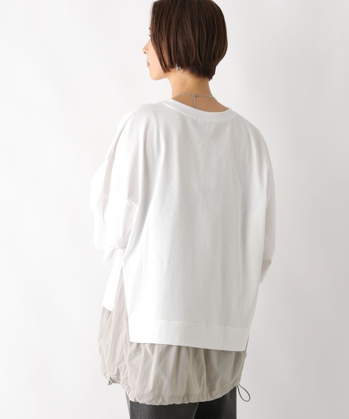 LEPSIM(レプシィム)の「異素材切り替えチュニック 129975(Tシャツ/カットソー・レディース・グレイッシュベージュ/オフホワイト/チャコールグレー・FREE)」の9枚目の写真