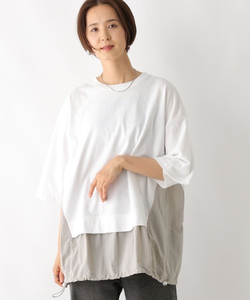 LEPSIM(レプシィム)の「異素材切り替えチュニック 129975(Tシャツ/カットソー・レディース・グレイッシュベージュ/オフホワイト/チャコールグレー・FREE)」の10枚目の写真
