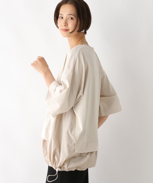 LEPSIM(レプシィム)の「異素材切り替えチュニック 129975(Tシャツ/カットソー・レディース・グレイッシュベージュ/オフホワイト/チャコールグレー・FREE)」の15枚目の写真