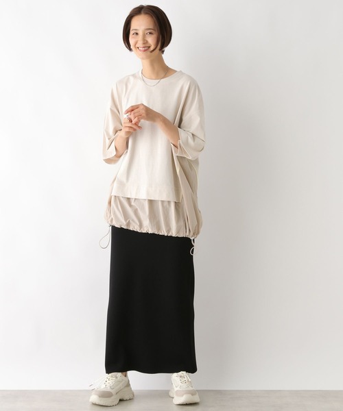 LEPSIM(レプシィム)の「異素材切り替えチュニック 129975(Tシャツ/カットソー・レディース・グレイッシュベージュ/オフホワイト/チャコールグレー・FREE)」の18枚目の写真