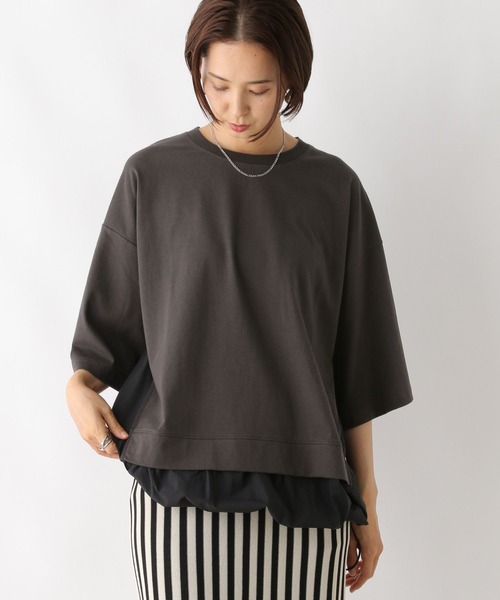 LEPSIM(レプシィム)の「異素材切り替えチュニック 129975(Tシャツ/カットソー・レディース・グレイッシュベージュ/オフホワイト/チャコールグレー・FREE)」の20枚目の写真