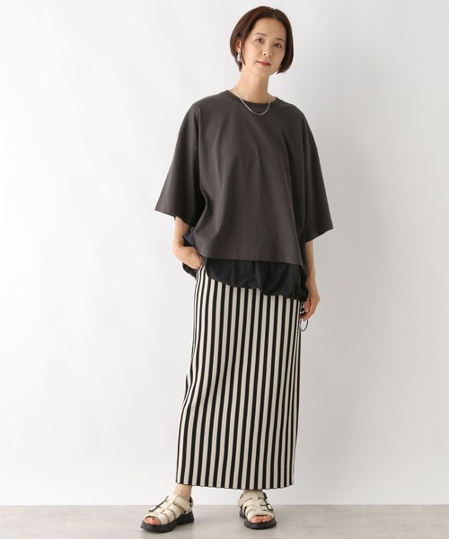LEPSIM(レプシィム)の「異素材切り替えチュニック 129975(Tシャツ/カットソー・レディース・グレイッシュベージュ/オフホワイト/チャコールグレー・FREE)」の21枚目の写真