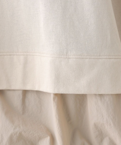 LEPSIM(レプシィム)の「異素材切り替えチュニック 129975(Tシャツ/カットソー・レディース・グレイッシュベージュ/オフホワイト/チャコールグレー・FREE)」の7枚目の写真